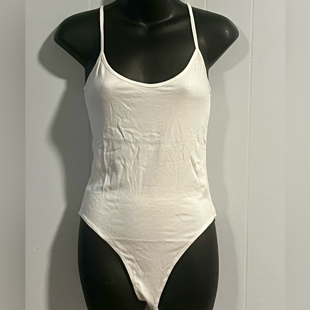 New! Forever 21 Vanilla Ribbed Cami Bodysuit - Picture 4 of 6